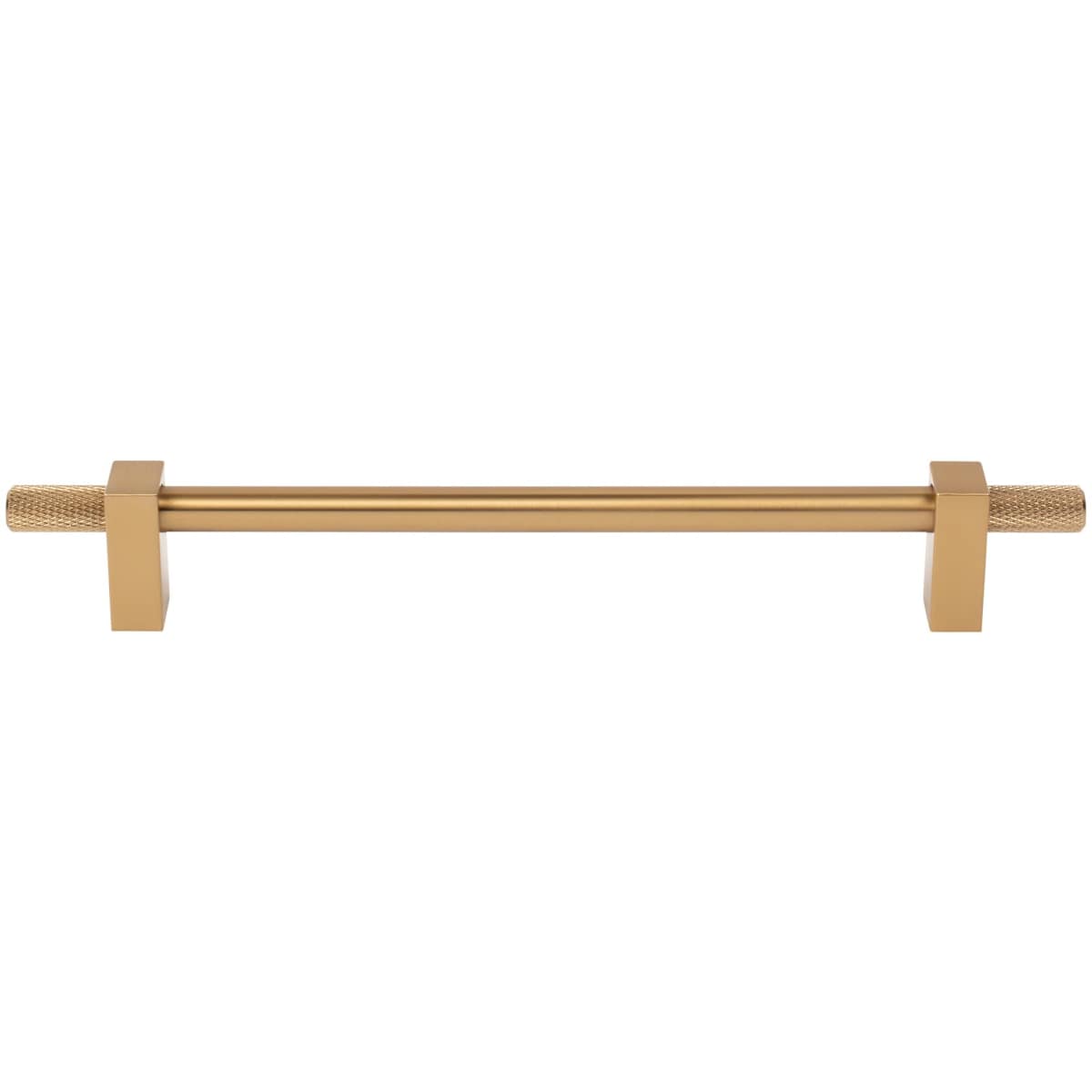 Jeffrey Alexander - 698-192SBZ - Larkin Outer Knurled 7-9/16" (192mm) Center to Center Modern Industrial Cabinet Bar Handle / Drawer Bar Pull in Satin Bronze