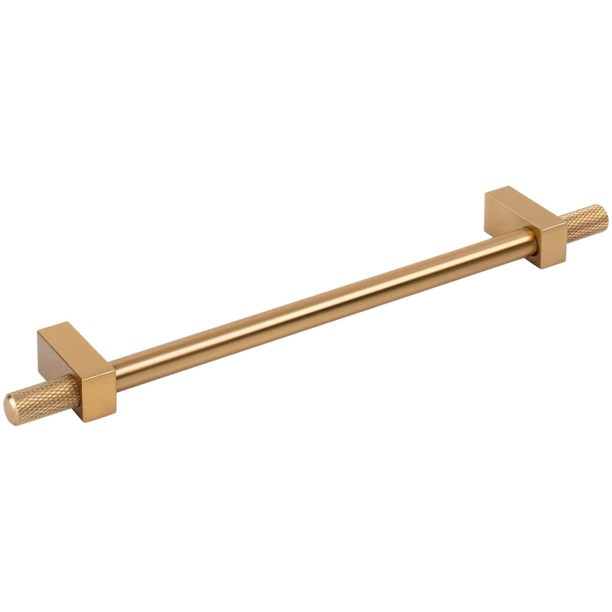 Jeffrey Alexander - 698-192SBZ - Larkin Outer Knurled 7-9/16" (192mm) Center to Center Modern Industrial Cabinet Bar Handle / Drawer Bar Pull in Satin Bronze