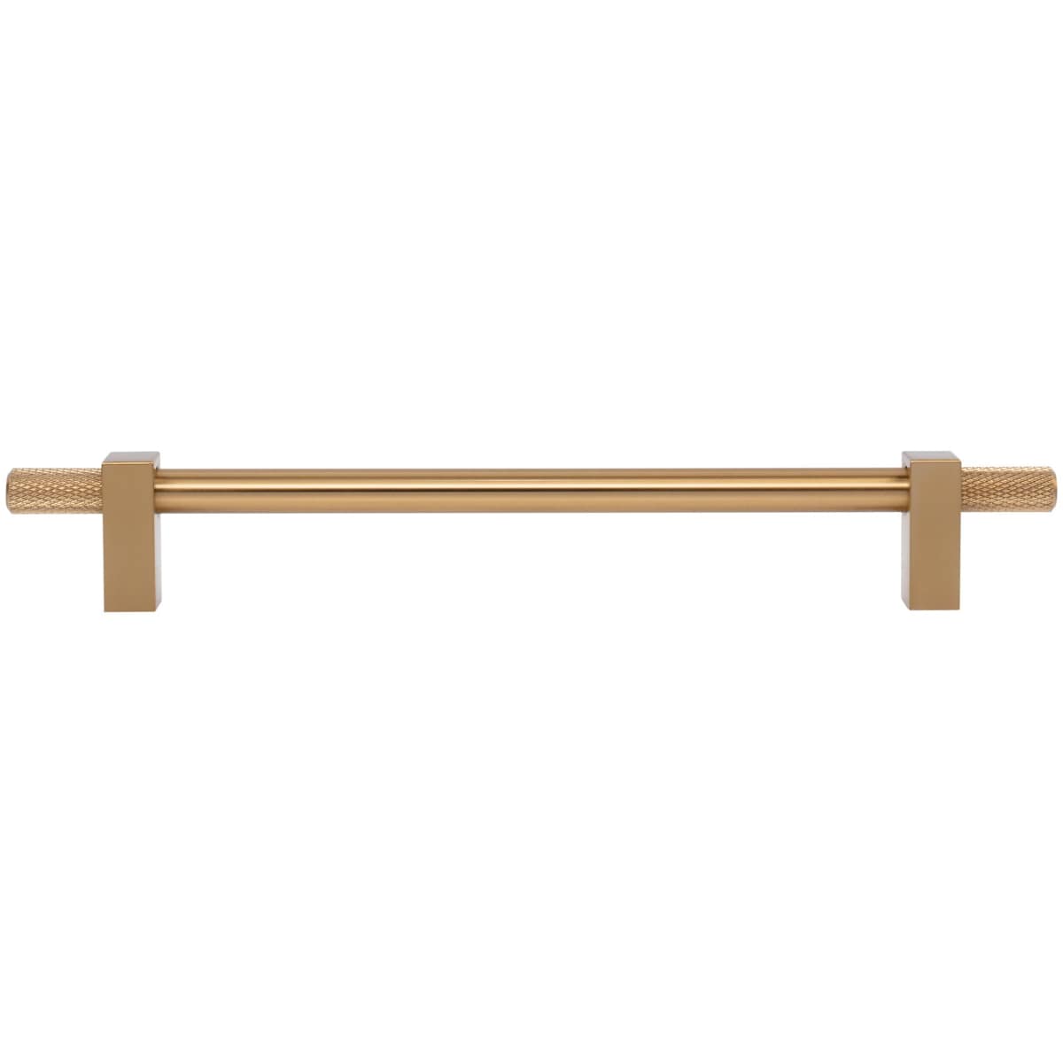 Jeffrey Alexander - 698-192SBZ - Larkin Outer Knurled 7-9/16" (192mm) Center to Center Modern Industrial Cabinet Bar Handle / Drawer Bar Pull in Satin Bronze