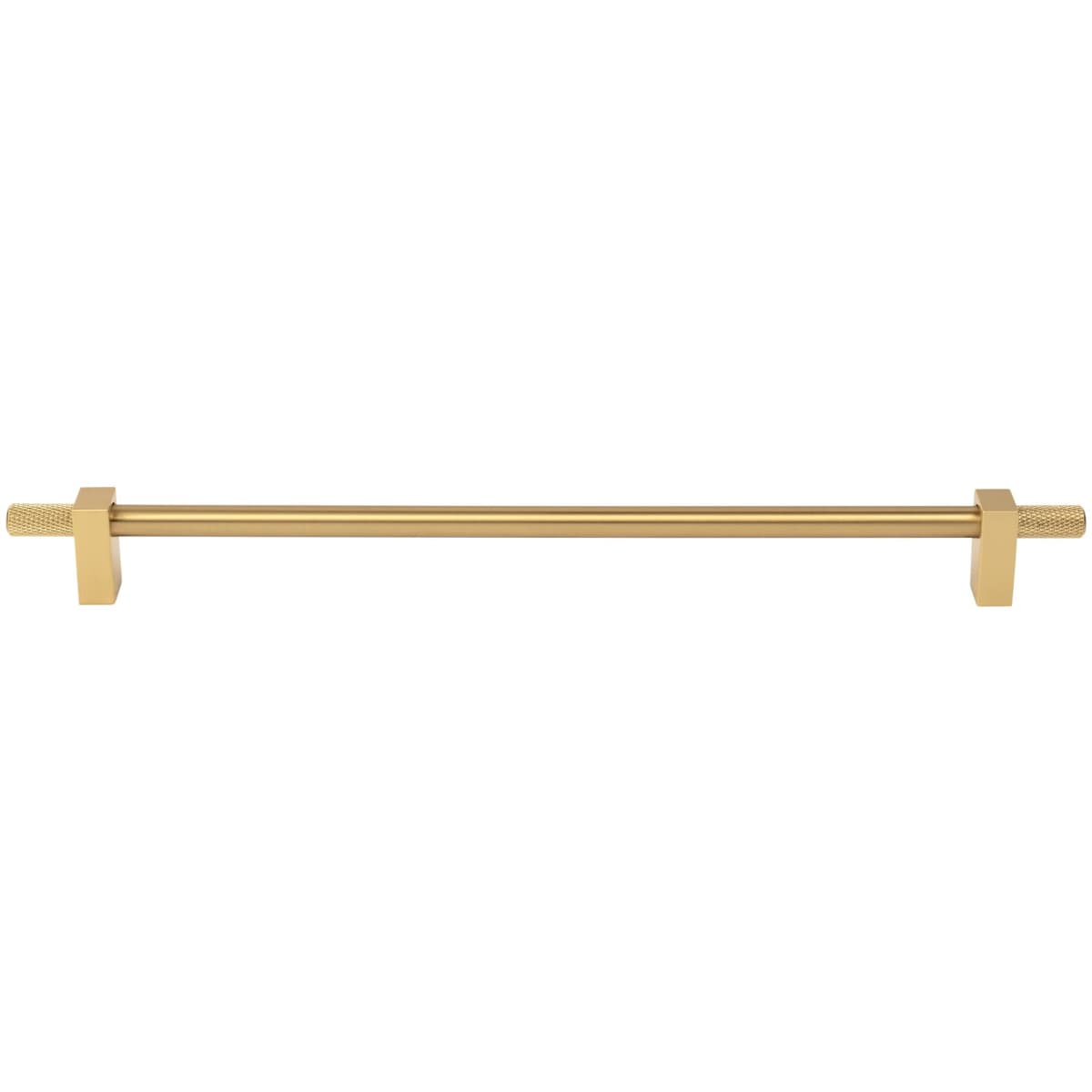 Jeffrey Alexander - 698-305SBZ - Larkin Outer Knurled 12" (305mm) Center to Center Modern Industrial Large Cabinet Bar Handle /  Drawer Bar Pull in Satin Bronze