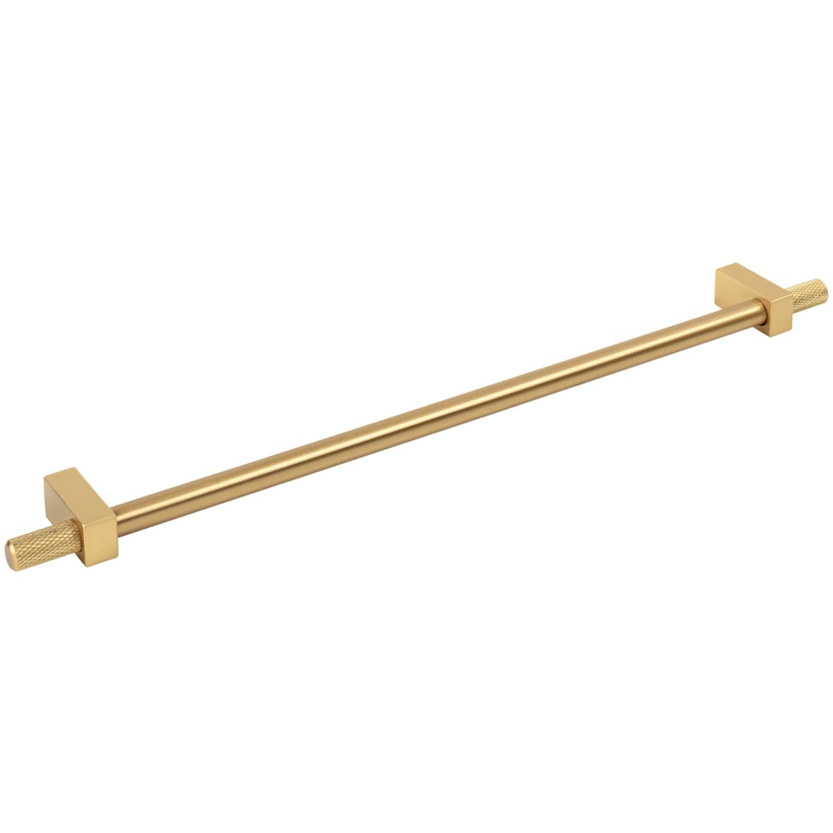 Jeffrey Alexander - 698-305SBZ - Larkin Outer Knurled 12" (305mm) Center to Center Modern Industrial Large Cabinet Bar Handle /  Drawer Bar Pull in Satin Bronze