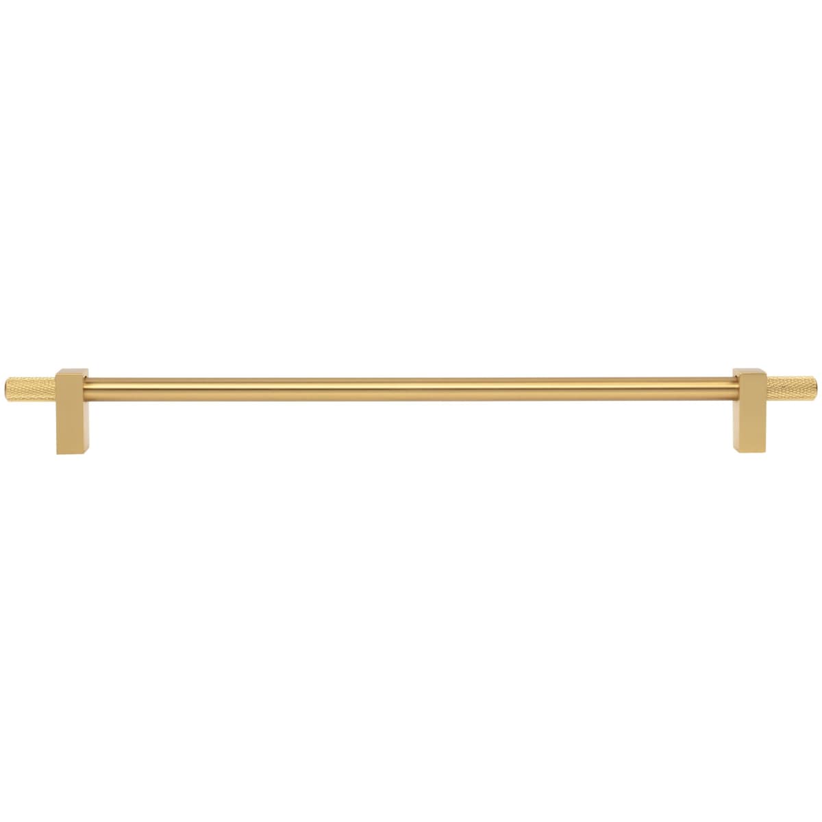 Jeffrey Alexander - 698-305SBZ - Larkin Outer Knurled 12" (305mm) Center to Center Modern Industrial Large Cabinet Bar Handle /  Drawer Bar Pull in Satin Bronze