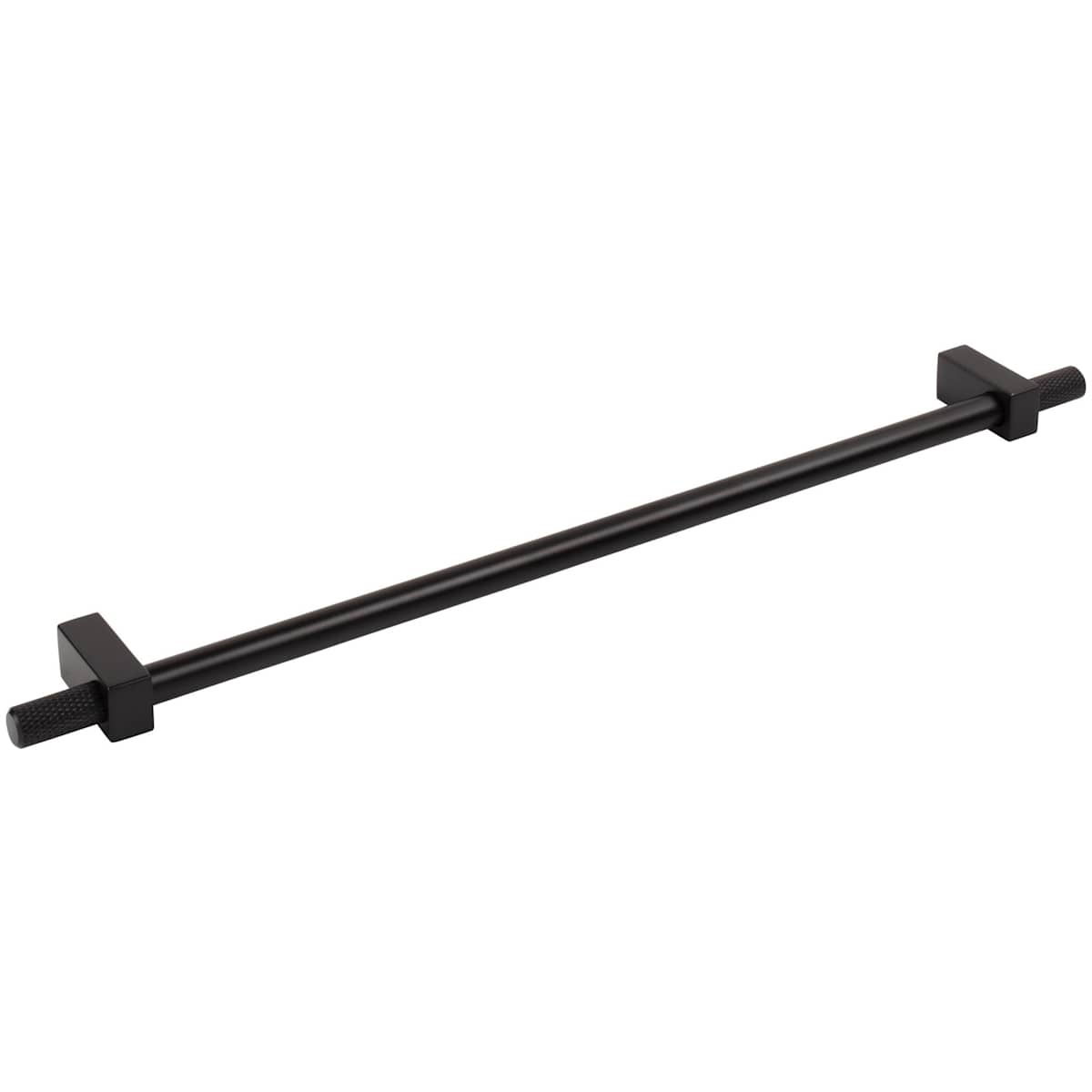 Jeffrey Alexander - 698-305SBZ - Larkin Outer Knurled 12" (305mm) Center to Center Modern Industrial Large Cabinet Bar Handle /  Drawer Bar Pull in Satin Bronze