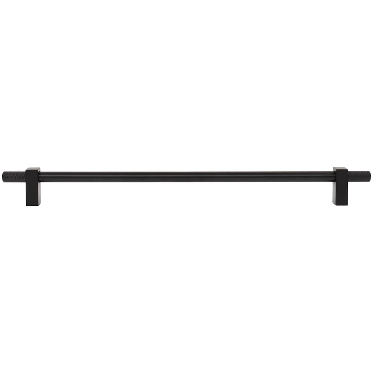 Jeffrey Alexander - 698-305SBZ - Larkin Outer Knurled 12" (305mm) Center to Center Modern Industrial Large Cabinet Bar Handle /  Drawer Bar Pull in Satin Bronze