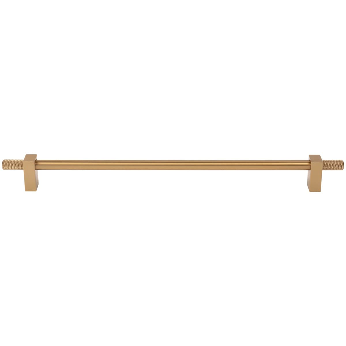 Jeffrey Alexander - 698-305SBZ - Larkin Outer Knurled 12" (305mm) Center to Center Modern Industrial Large Cabinet Bar Handle /  Drawer Bar Pull in Satin Bronze