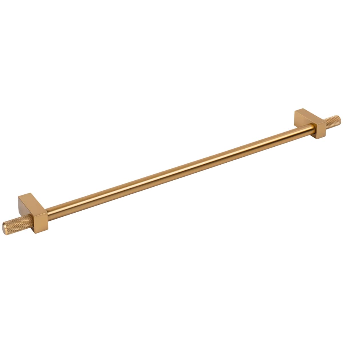 Jeffrey Alexander - 698-305SBZ - Larkin Outer Knurled 12" (305mm) Center to Center Modern Industrial Large Cabinet Bar Handle /  Drawer Bar Pull in Satin Bronze
