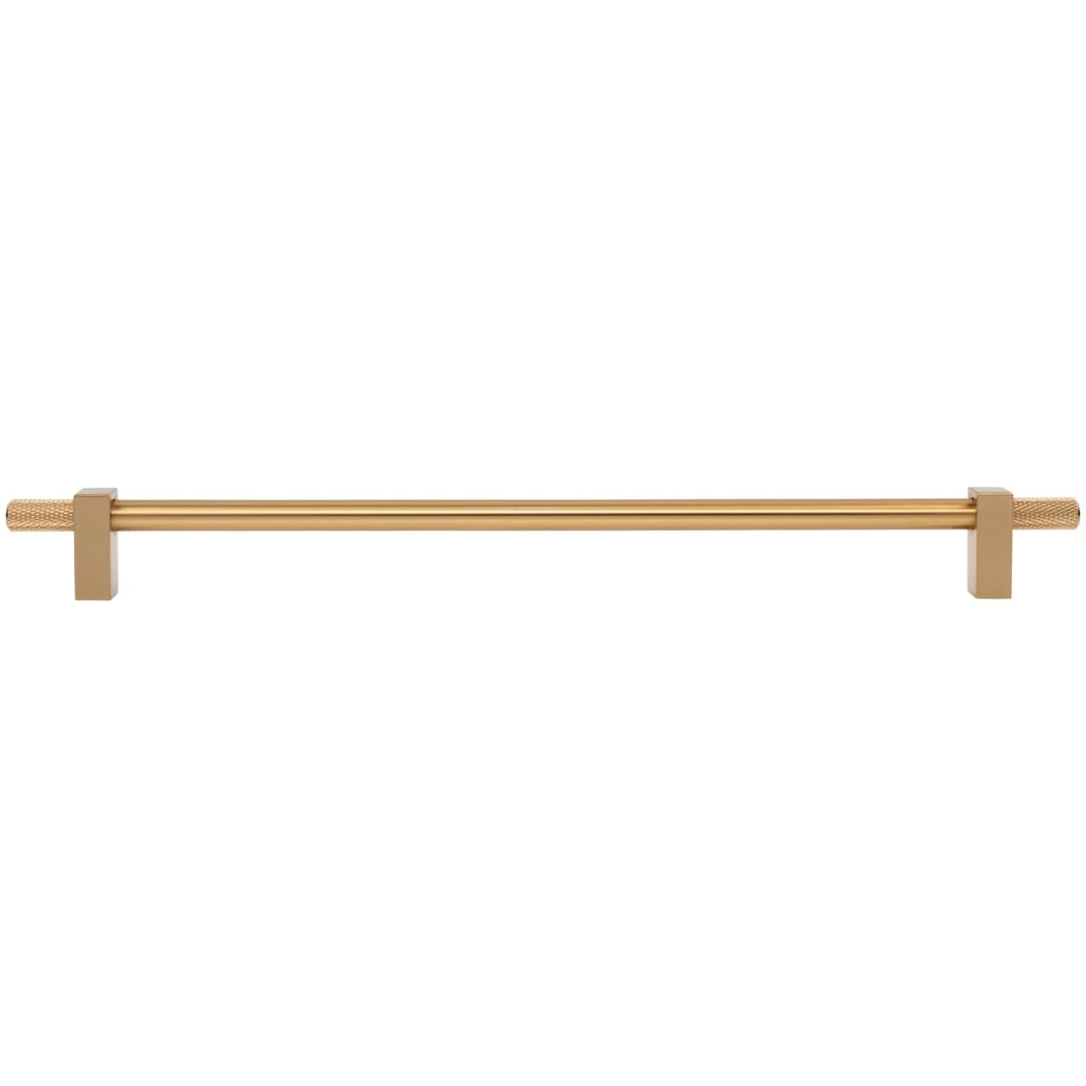 Jeffrey Alexander - 698-305SBZ - Larkin Outer Knurled 12" (305mm) Center to Center Modern Industrial Large Cabinet Bar Handle /  Drawer Bar Pull in Satin Bronze