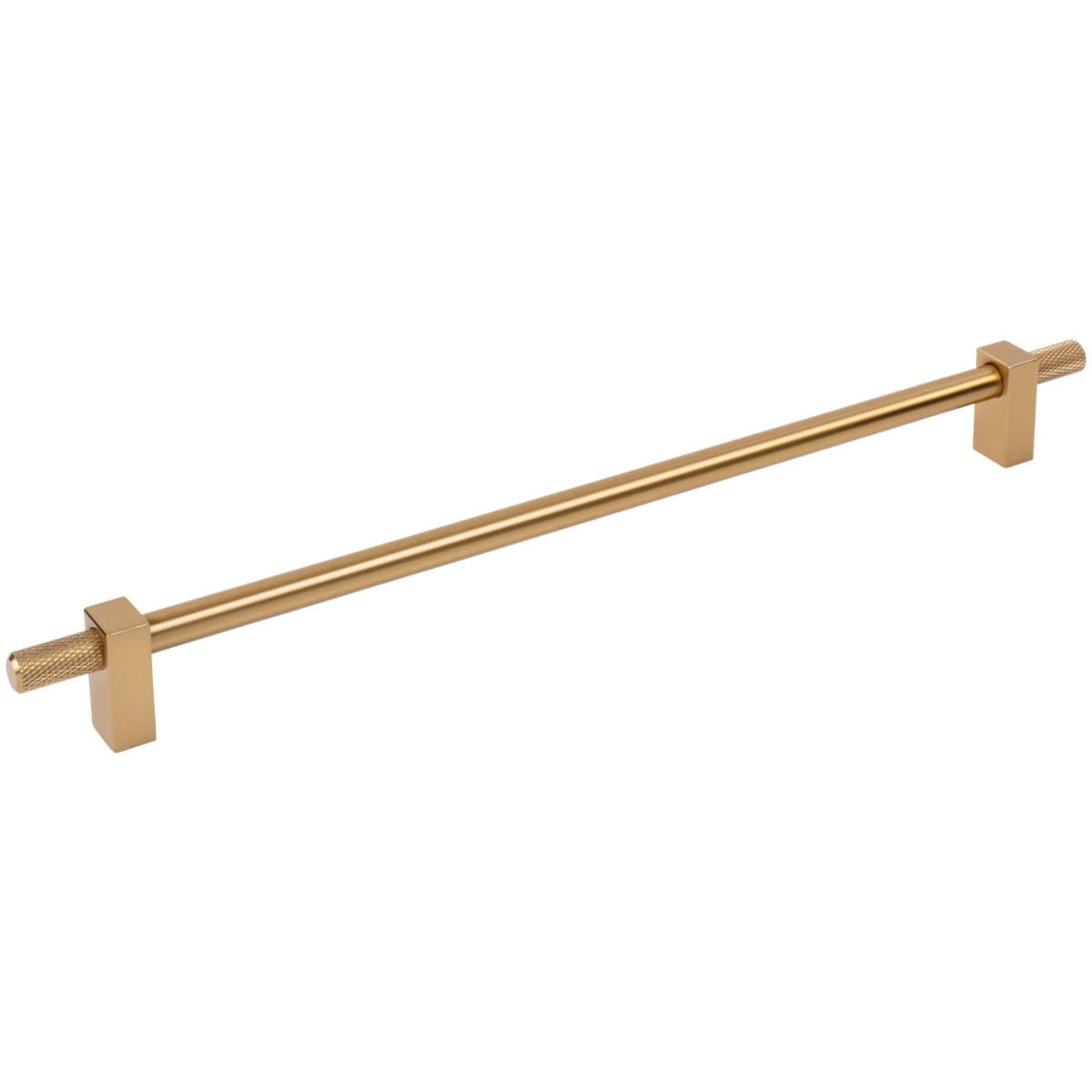 Jeffrey Alexander - 698-305SBZ - Larkin Outer Knurled 12" (305mm) Center to Center Modern Industrial Large Cabinet Bar Handle /  Drawer Bar Pull in Satin Bronze