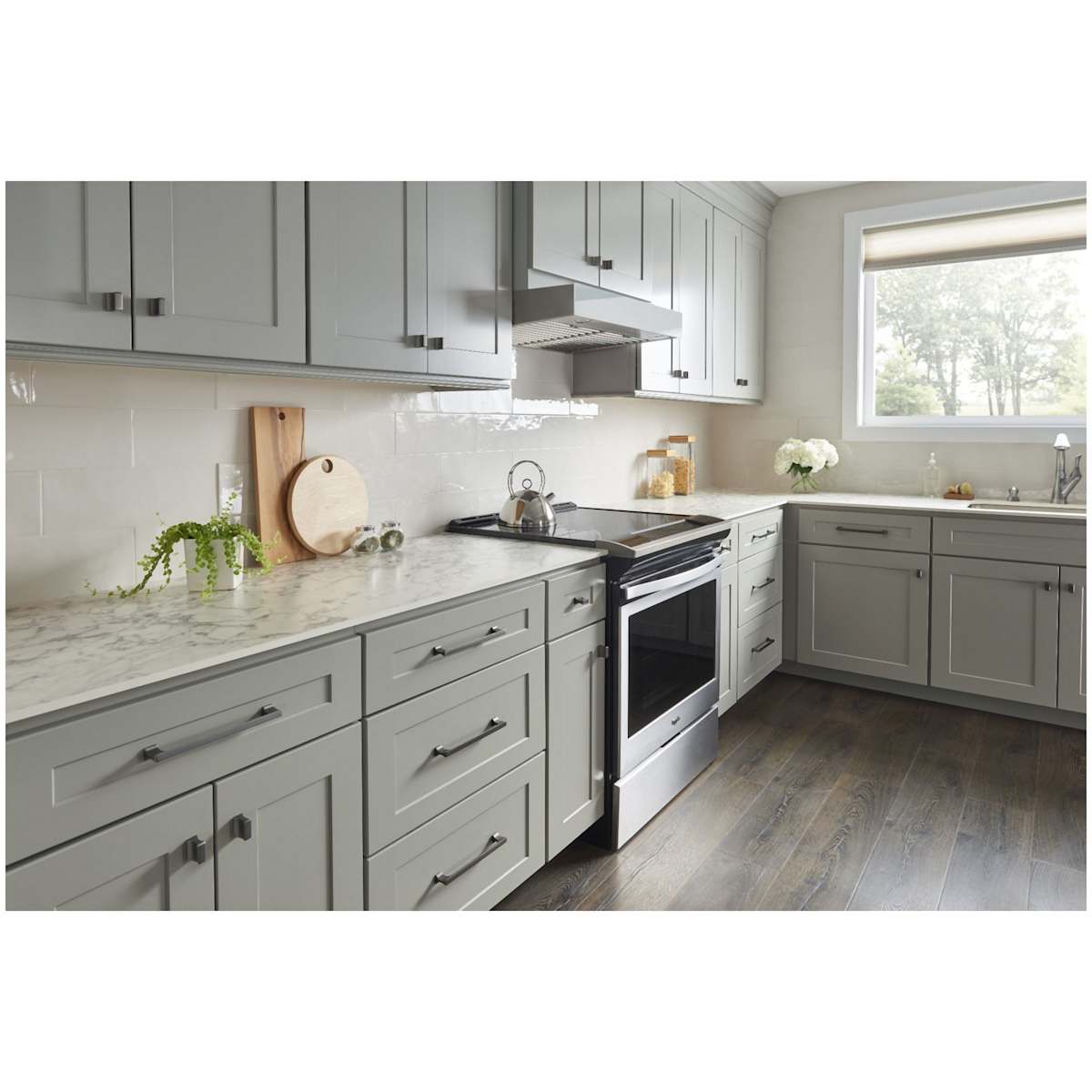 Jeffrey Alexander - 752-128BNBDL - Sullivan 5-1/16" Center to Center I Beam Style Square Cabinet Handle / Drawer Pull with Pinched Sides in Brushed Pewter