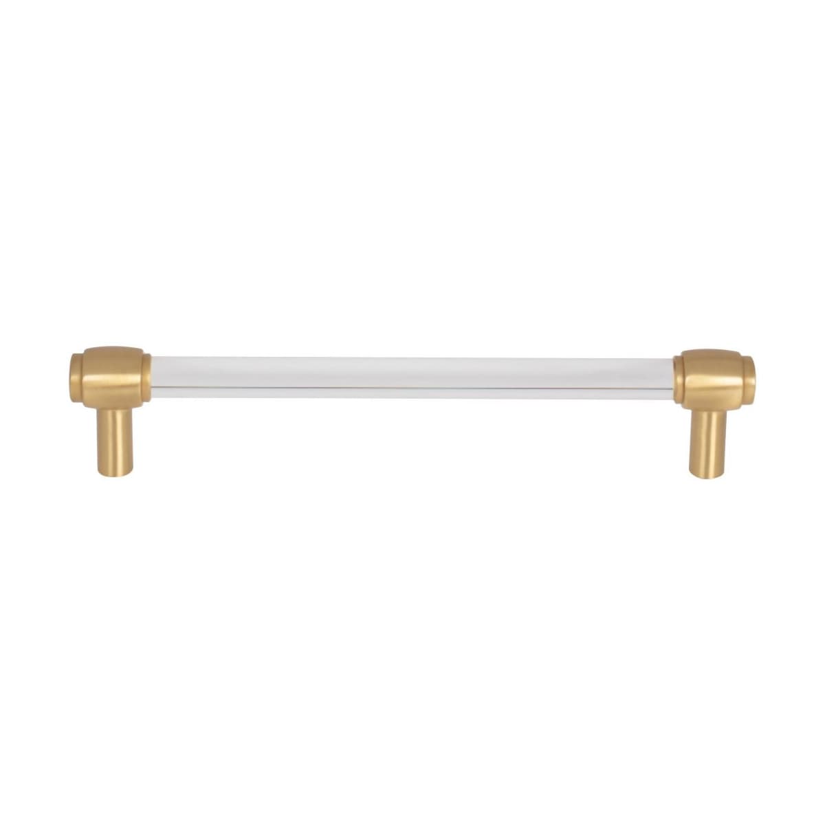 Jeffrey Alexander - 775-160SN - Carmen 6-5/16" (160 mm) Center to Center Glam Clear Acrylic Cabinet Handle / Drawer Pull in Satin Nickel