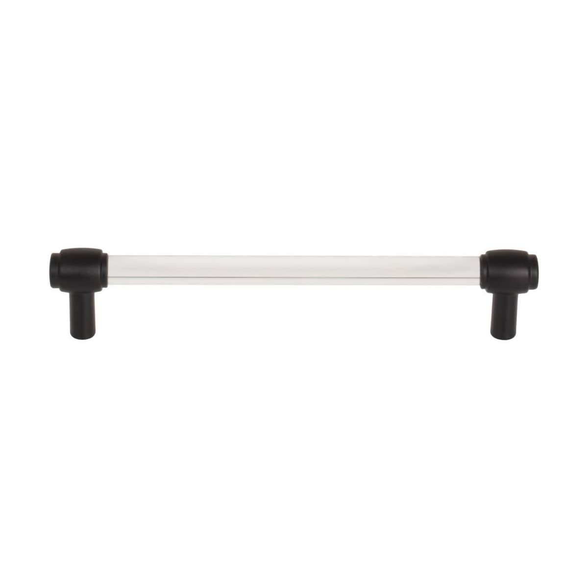 Jeffrey Alexander - 775-160SN - Carmen 6-5/16" (160 mm) Center to Center Glam Clear Acrylic Cabinet Handle / Drawer Pull in Satin Nickel