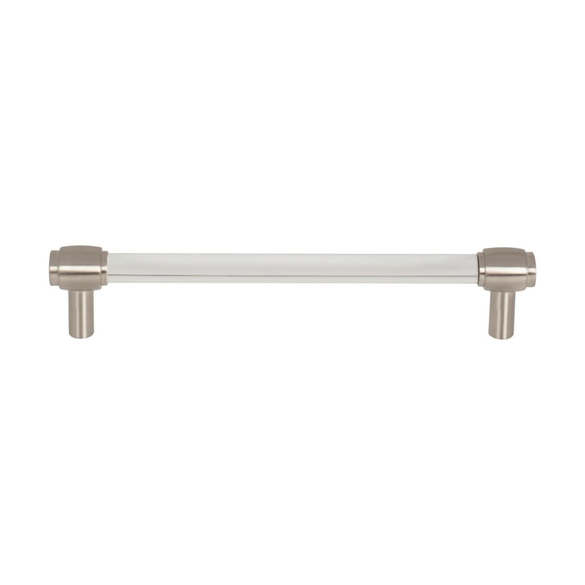 Jeffrey Alexander - 775-160SN - Carmen 6-5/16" (160 mm) Center to Center Glam Clear Acrylic Cabinet Handle / Drawer Pull in Satin Nickel