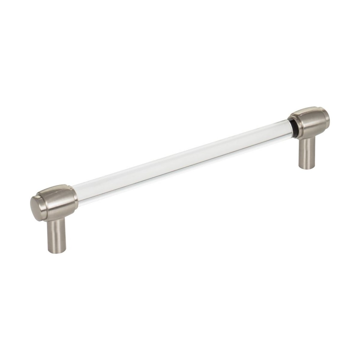 Jeffrey Alexander - 775-160SN - Carmen 6-5/16" (160 mm) Center to Center Glam Clear Acrylic Cabinet Handle / Drawer Pull in Satin Nickel