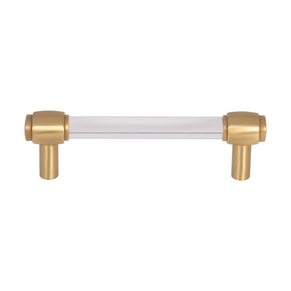 Jeffrey Alexander - 775-96SN - Carmen 3-3/4" (96 mm) Center to Center Glam Clear Acrylic Bar Cabinet Handle / Drawer Pull in Satin Nickel