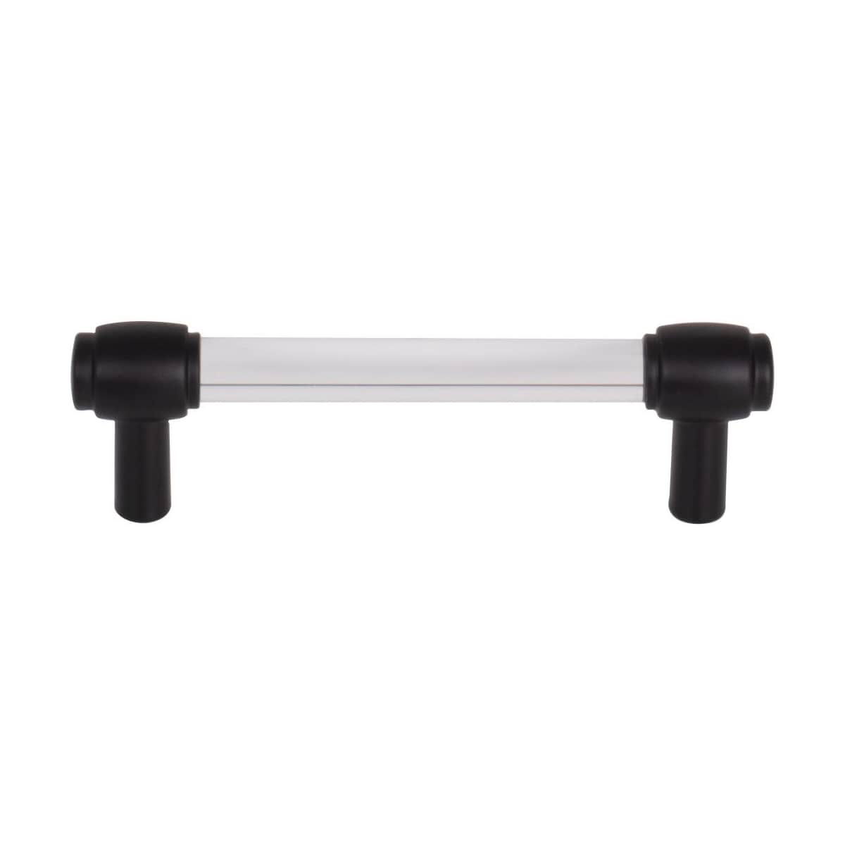 Jeffrey Alexander - 775-96SN - Carmen 3-3/4" (96 mm) Center to Center Glam Clear Acrylic Bar Cabinet Handle / Drawer Pull in Satin Nickel