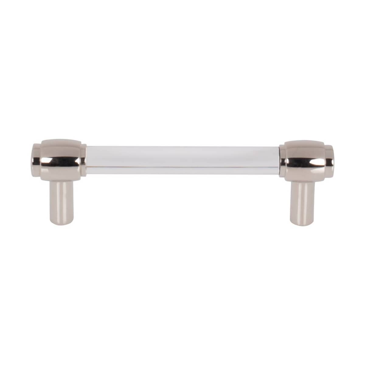 Jeffrey Alexander - 775-96SN - Carmen 3-3/4" (96 mm) Center to Center Glam Clear Acrylic Bar Cabinet Handle / Drawer Pull in Satin Nickel