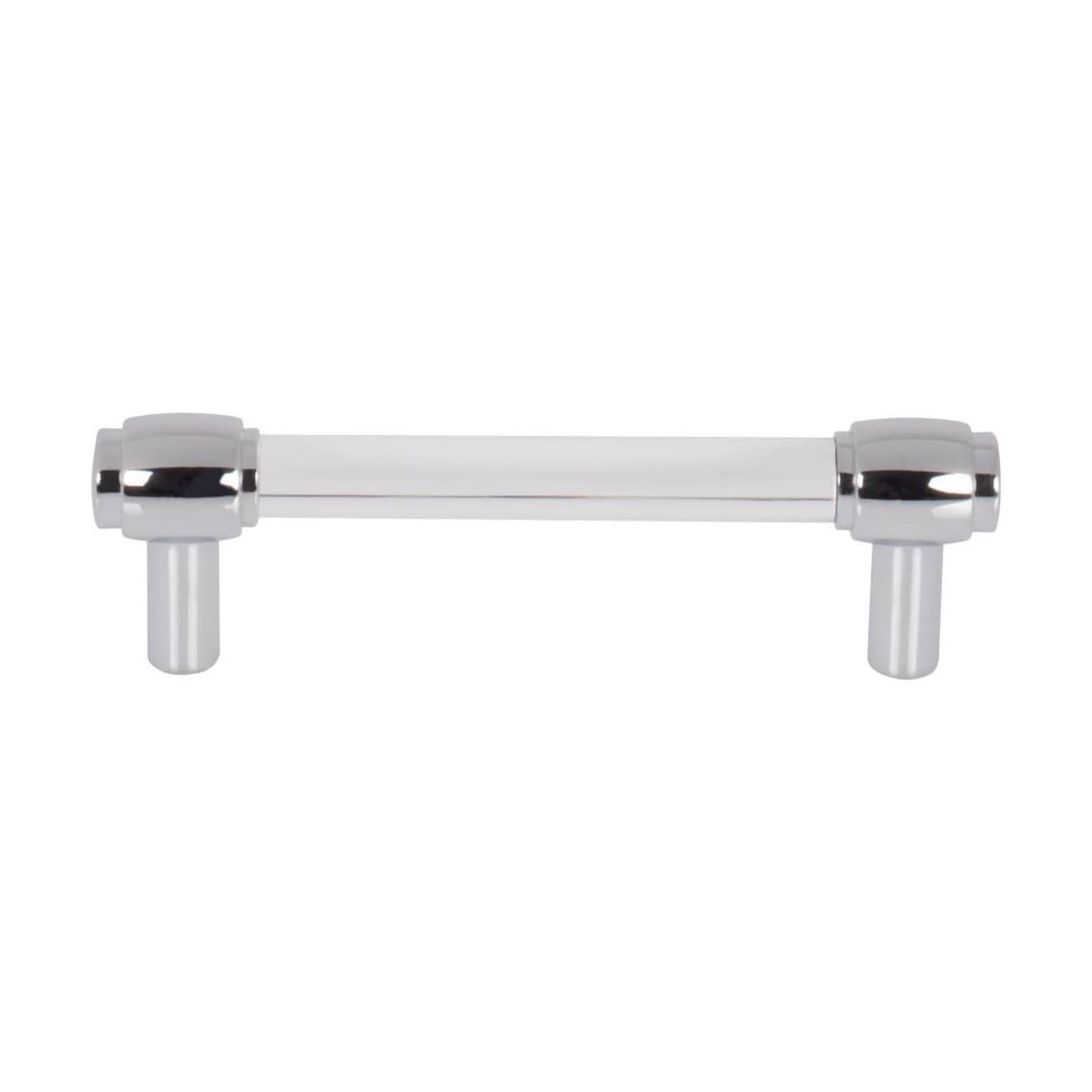 Jeffrey Alexander - 775-96SN - Carmen 3-3/4" (96 mm) Center to Center Glam Clear Acrylic Bar Cabinet Handle / Drawer Pull in Satin Nickel