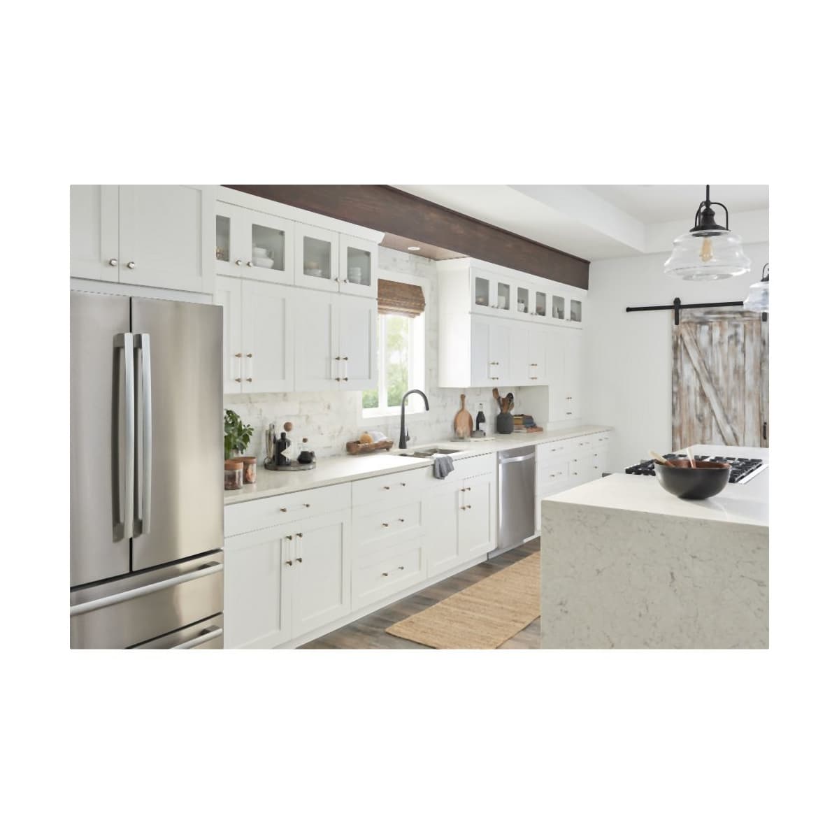 Jeffrey Alexander - 775-96SN - Carmen 3-3/4" (96 mm) Center to Center Glam Clear Acrylic Bar Cabinet Handle / Drawer Pull in Satin Nickel