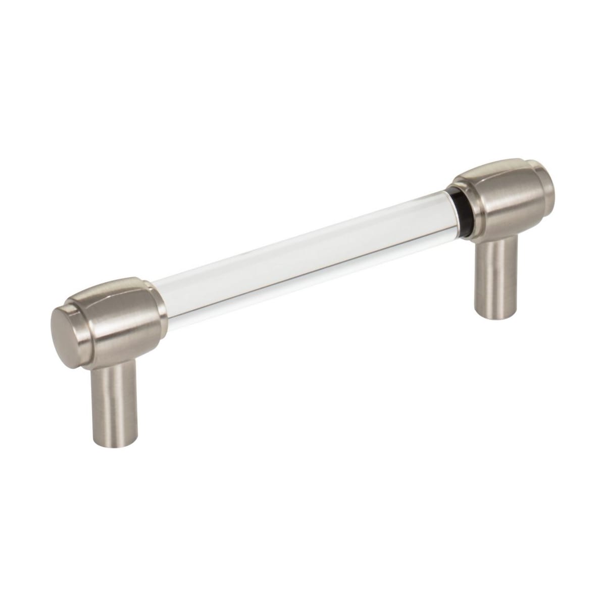 Jeffrey Alexander - 775-96SN - Carmen 3-3/4" (96 mm) Center to Center Glam Clear Acrylic Bar Cabinet Handle / Drawer Pull in Satin Nickel