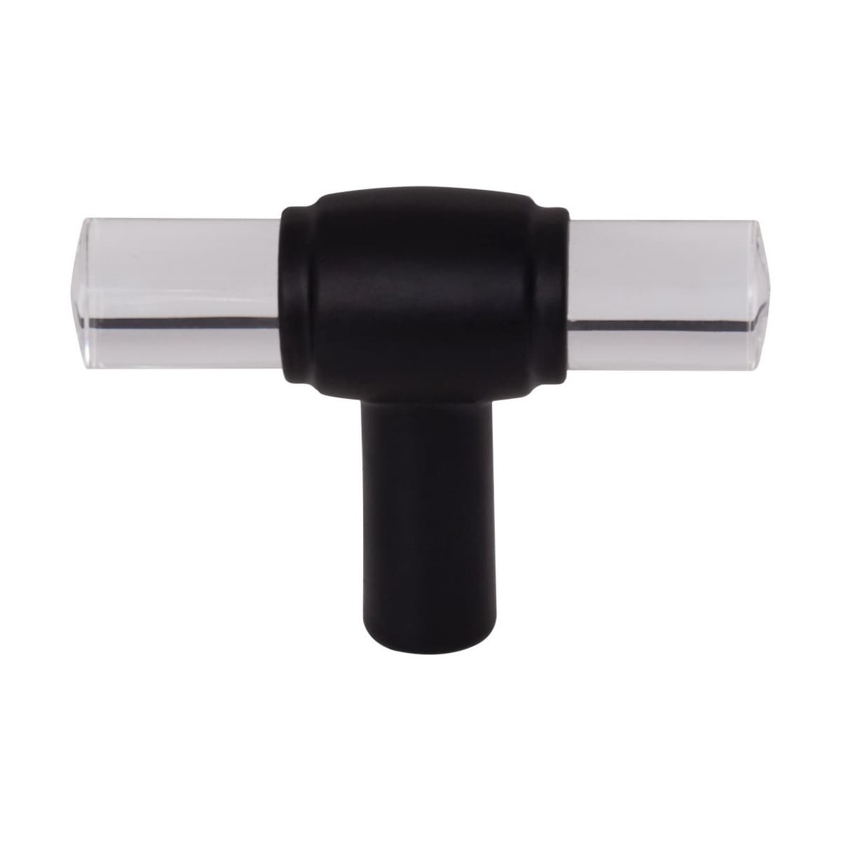Jeffrey Alexander - 775L-SBZ - Carmen 2 Inch "T Bar Acrylic Clear Cabinet Knob / Drawer Knob with Metal Mount in Satin Bronze