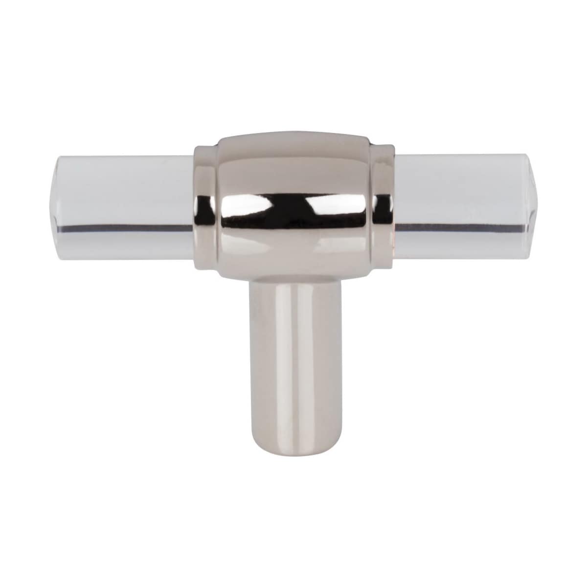 Jeffrey Alexander - 775L-SBZ - Carmen 2 Inch "T Bar Acrylic Clear Cabinet Knob / Drawer Knob with Metal Mount in Satin Bronze