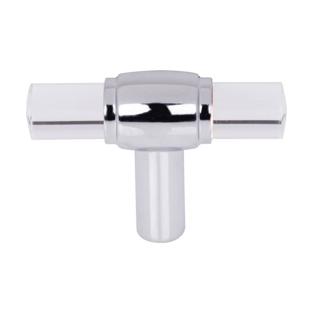Jeffrey Alexander - 775L-SBZ - Carmen 2 Inch "T Bar Acrylic Clear Cabinet Knob / Drawer Knob with Metal Mount in Satin Bronze