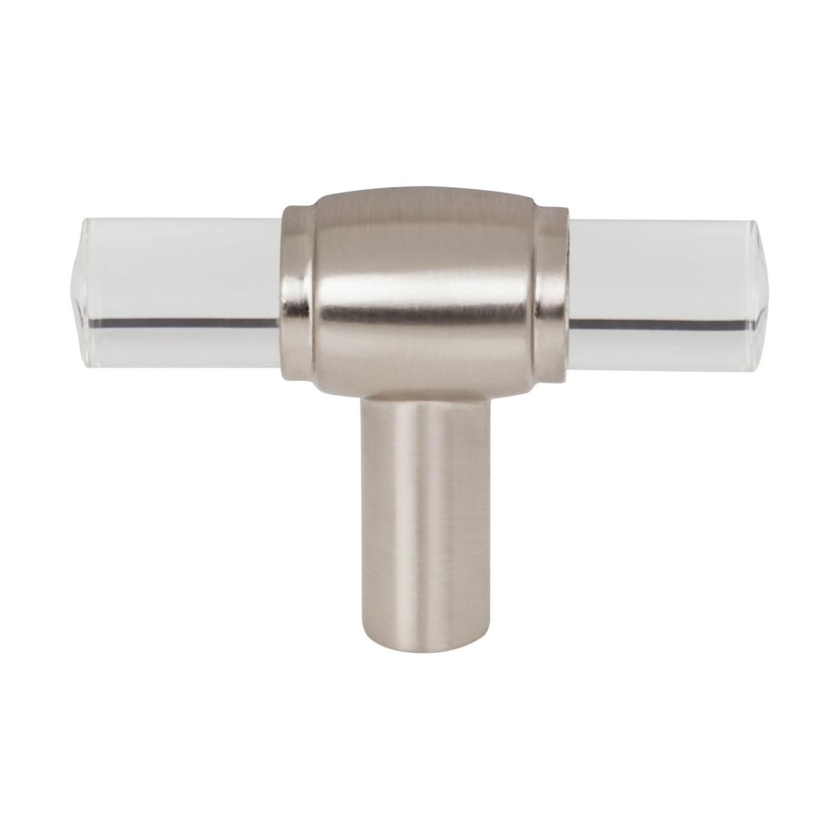 Jeffrey Alexander - 775L-SBZ - Carmen 2 Inch "T Bar Acrylic Clear Cabinet Knob / Drawer Knob with Metal Mount in Satin Bronze