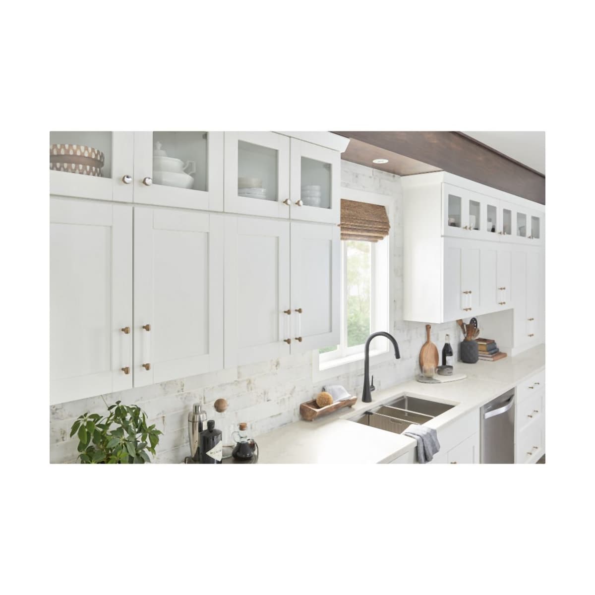 Jeffrey Alexander - 775L-SBZ - Carmen 2 Inch "T Bar Acrylic Clear Cabinet Knob / Drawer Knob with Metal Mount in Satin Bronze