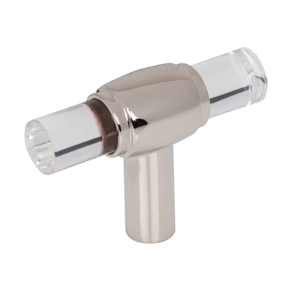 Carmen 2 Inch "T Bar Acrylic Clear Cabinet Knob / Drawer Knob with Metal Mount