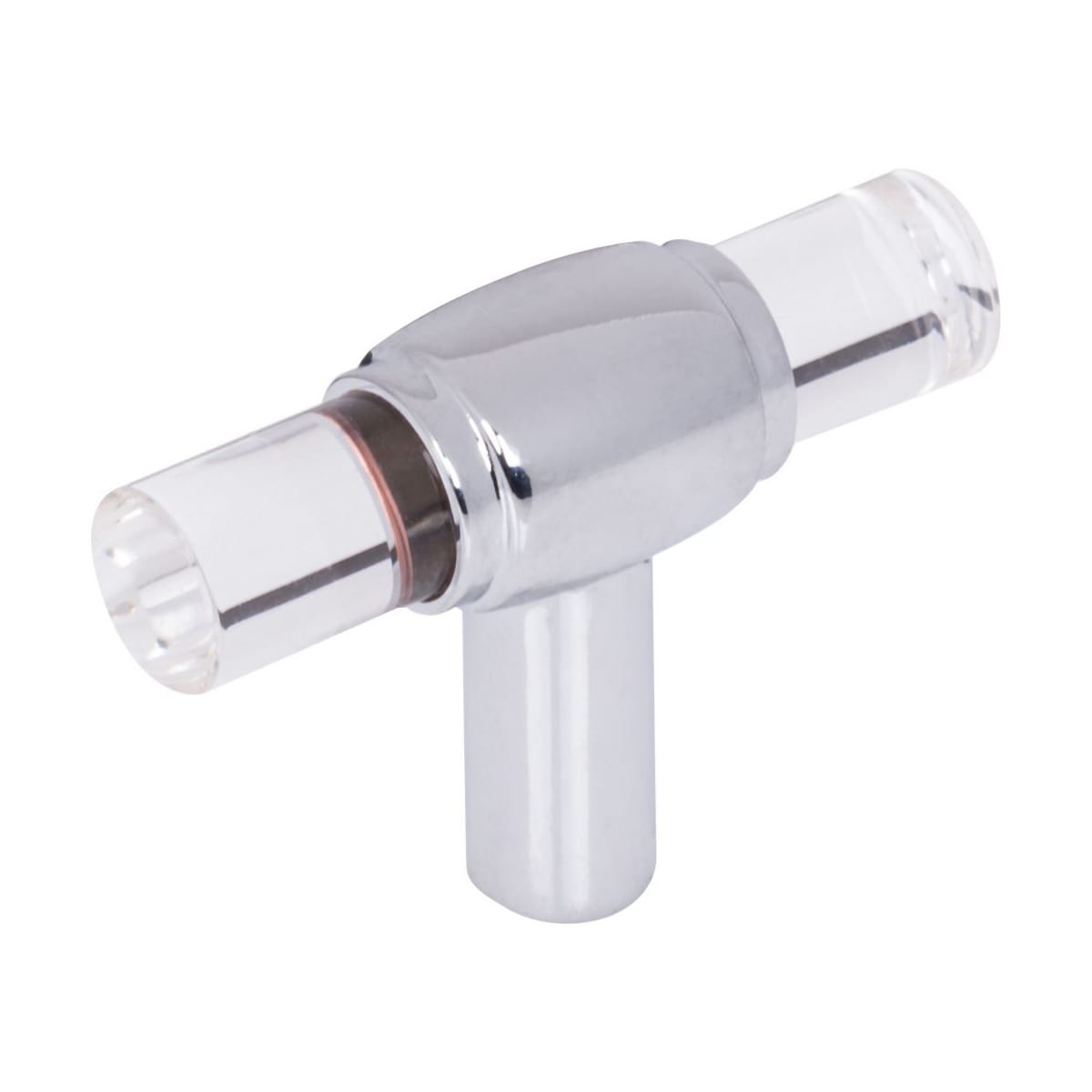 Carmen 2 Inch "T Bar Acrylic Clear Cabinet Knob / Drawer Knob with Metal Mount