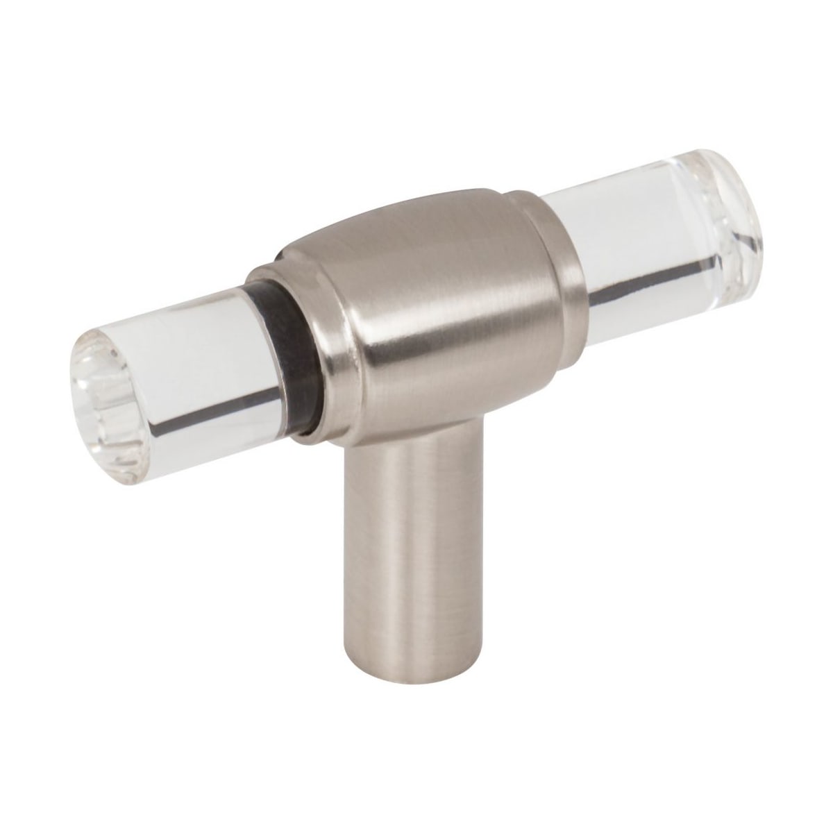Carmen 2 Inch "T Bar Acrylic Clear Cabinet Knob / Drawer Knob with Metal Mount