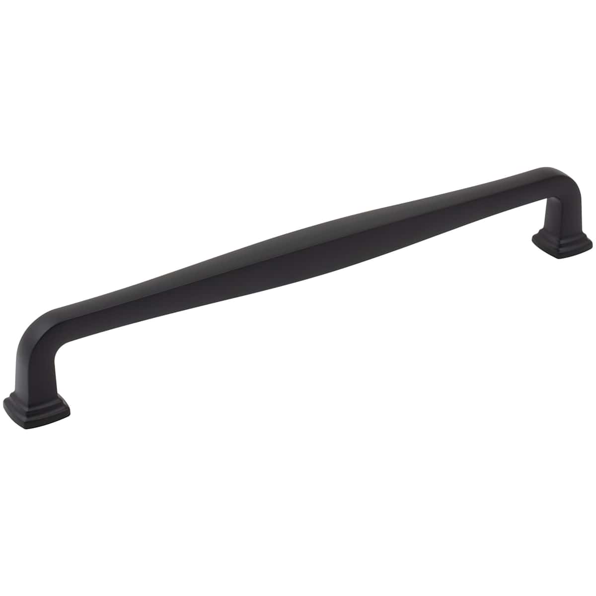Jeffrey Alexander - 782-224MB - Fontana 8-13/16" (224mm) Center to Center Elegant Curved Square Cabinet Handle / Drawer Pull in Matte Black