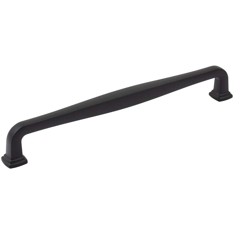 Jeffrey Alexander - 782-224MB - Fontana 8-13/16" (224mm) Center to Center Elegant Curved Square Cabinet Handle / Drawer Pull in Matte Black
