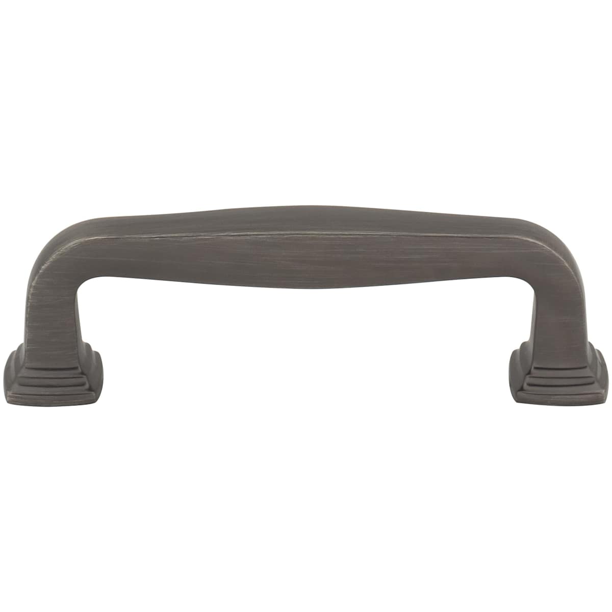 Jeffrey Alexander - 782-96BNBDL - Fontana 3-3/4" (96mm) Center to Center Elegant Curved Square Cabinet Handle / Drawer Pull in Brushed Pewter