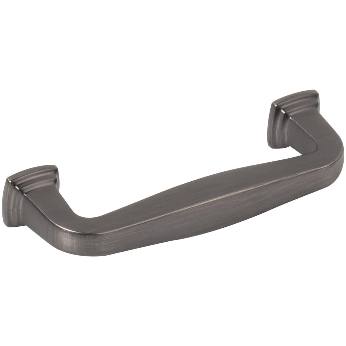 Jeffrey Alexander - 782-96BNBDL - Fontana 3-3/4" (96mm) Center to Center Elegant Curved Square Cabinet Handle / Drawer Pull in Brushed Pewter
