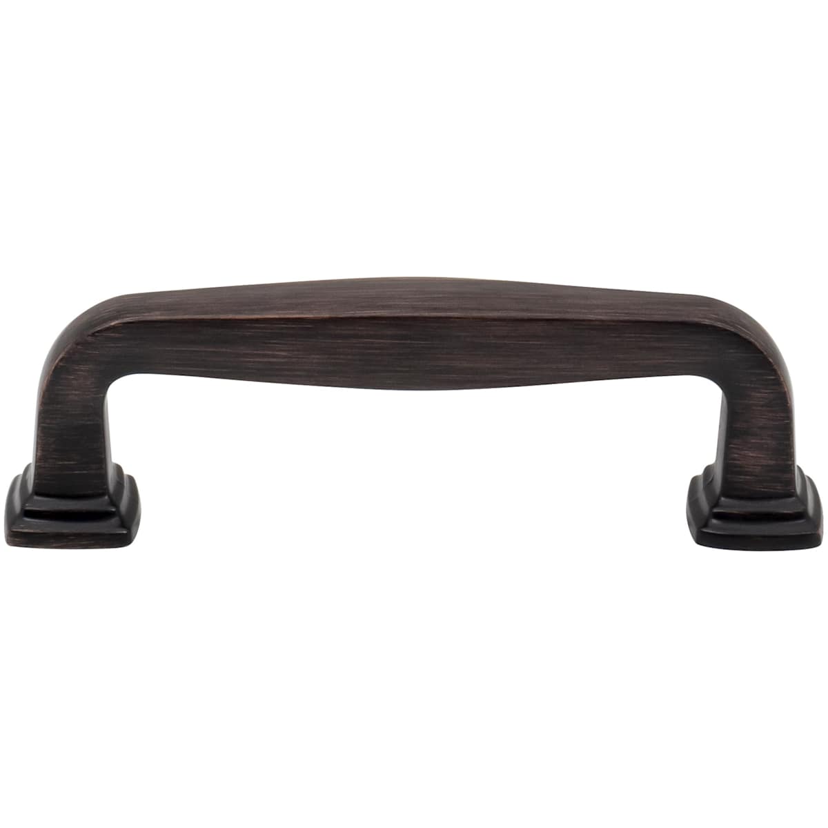 Jeffrey Alexander - 782-96BNBDL - Fontana 3-3/4" (96mm) Center to Center Elegant Curved Square Cabinet Handle / Drawer Pull in Brushed Pewter