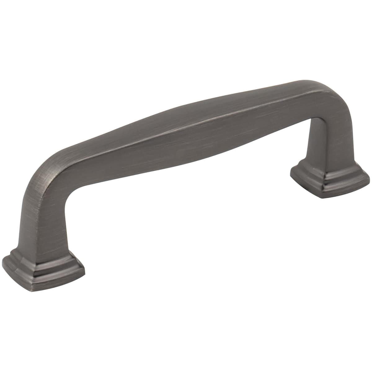 Jeffrey Alexander - 782-96BNBDL - Fontana 3-3/4" (96mm) Center to Center Elegant Curved Square Cabinet Handle / Drawer Pull in Brushed Pewter