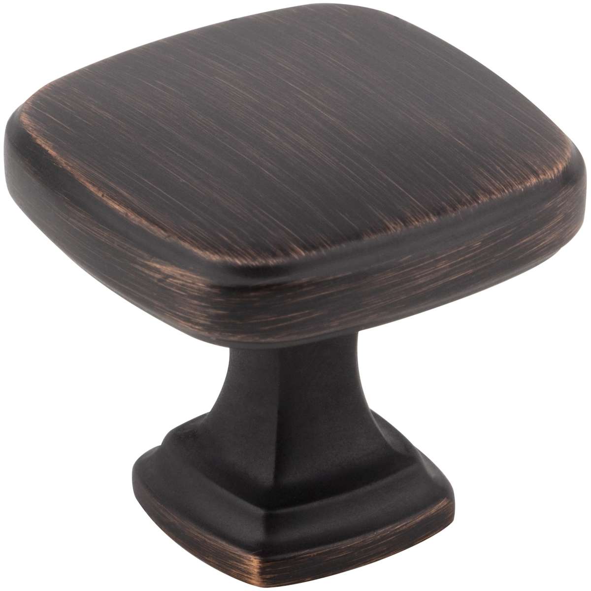 Jeffrey Alexander - 782DBAC - Fontana 1-3/8" Contemporary Ridged Square Cabinet / Drawer Knob in Brushed Oil Rubbed Bronze