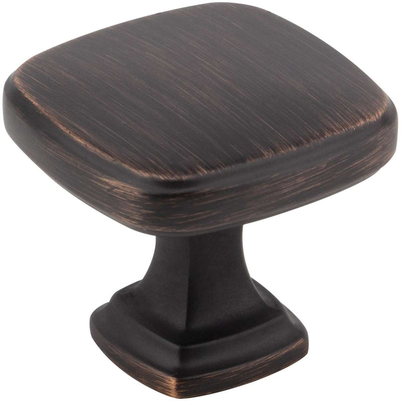 Jeffrey Alexander - 782DBAC - Fontana 1-3/8" Contemporary Ridged Square Cabinet / Drawer Knob in Brushed Oil Rubbed Bronze