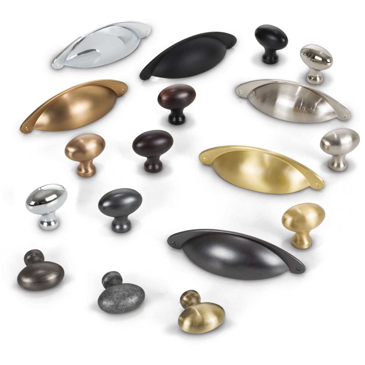 Jeffrey Alexander - 8233BG - Lyon 3" Center to Center Rustic Country Cabinet Cup Pull / Drawer Cup Handle in Brushed Gold