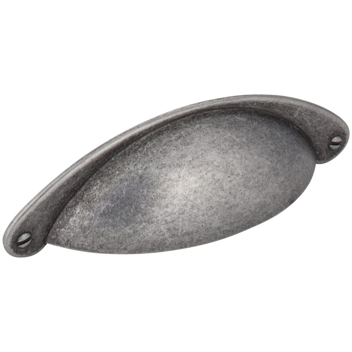 Jeffrey Alexander - 8233SIM - Lyon 3" Center to Center Rustic Country Cabinet Cup Pull / Drawer Cup Handle in Distressed Antique Silver