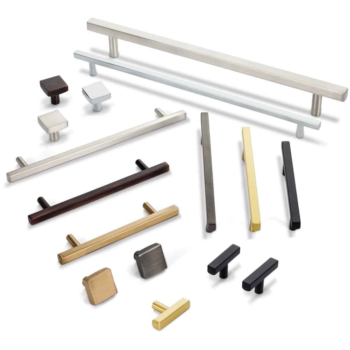 Jeffrey Alexander - 845-160SN - Dominique 6-5/16" (160 mm) Center to Center Square Bar Cabinet Handle / Drawer Pull in Satin Nickel