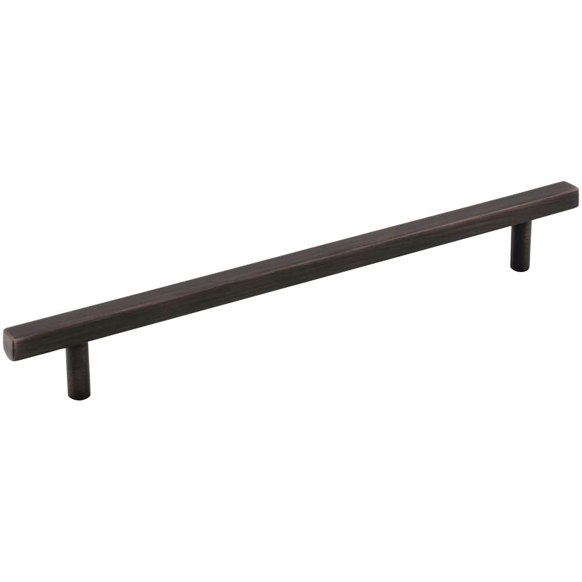 Jeffrey Alexander - 845-192DBAC - Dominique 7-9/16" (192 mm) Center to Center Square Bar Cabinet Handle / Drawer Pull in Brushed Oil Rubbed Bronze