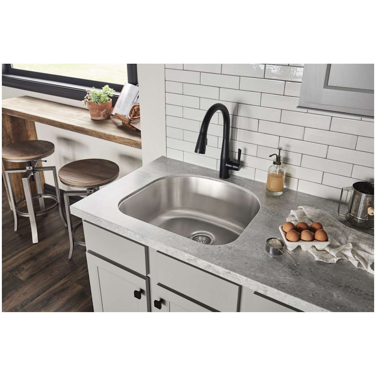 Jeffrey Alexander - 845-305MB - Dominique 12" (305 mm) Center to Center Square Bar Large Cabinet Handle / Drawer Pull in Matte Black