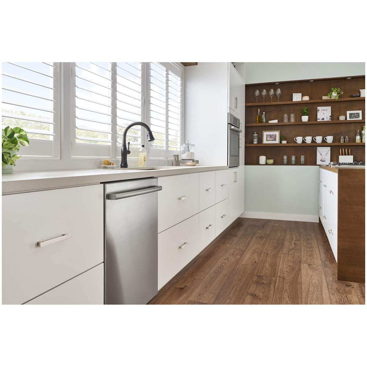 Jeffrey Alexander - 867-3SN - Anwick 3" Center to Center Modern Linear Flat Bar Cabinet Handle / Drawer Pull in Satin Nickel
