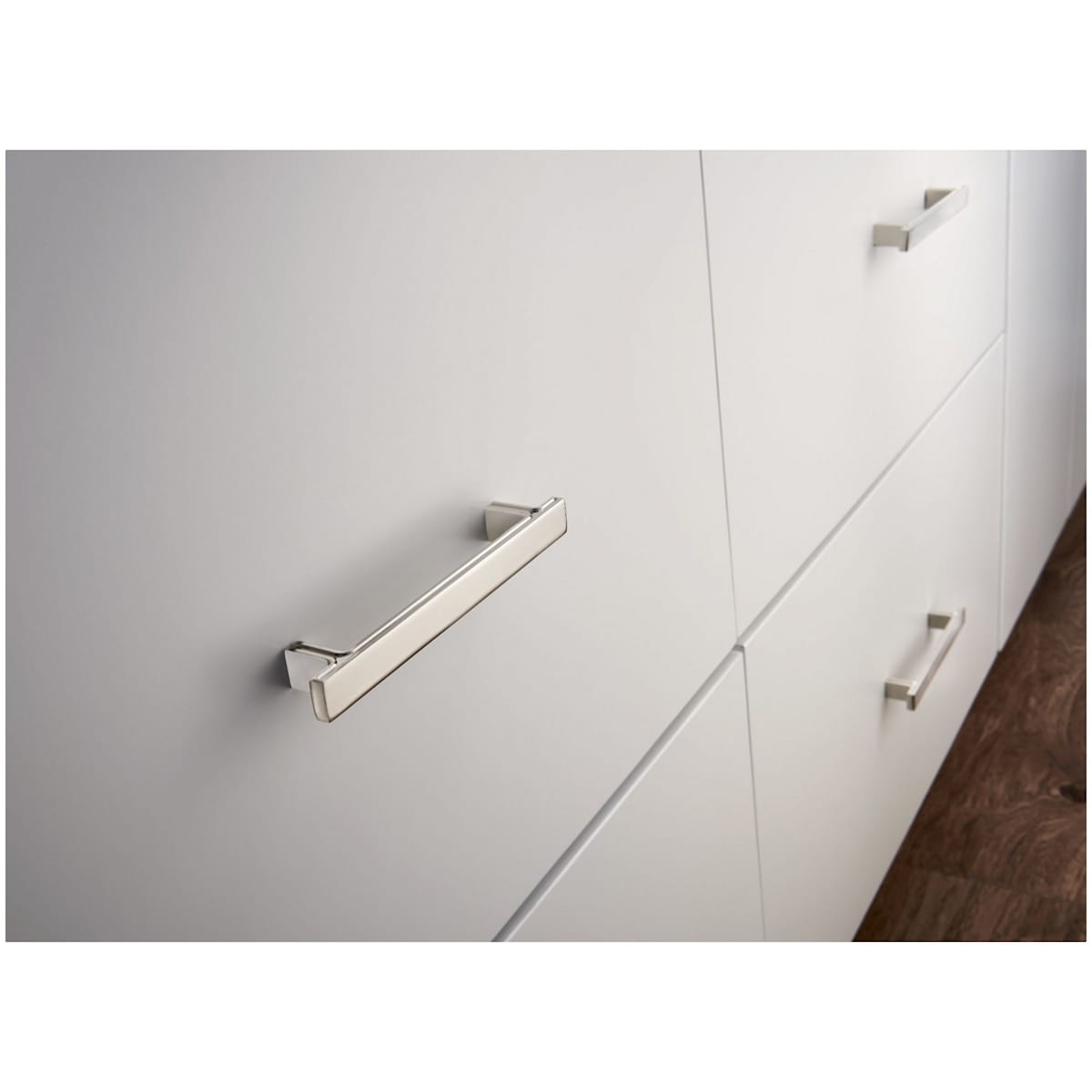 Jeffrey Alexander - 867-3SN - Anwick 3" Center to Center Modern Linear Flat Bar Cabinet Handle / Drawer Pull in Satin Nickel