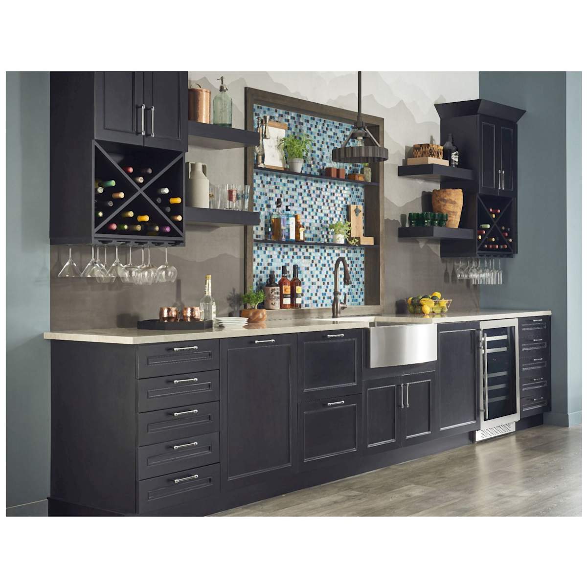 Jeffrey Alexander - 885-224SN - Hayworth 8-13/16" (224mm) Center to Center Modern Industrial Pipe Bar Cabinet Handle / Drawer Bar Pull in Satin Nickel