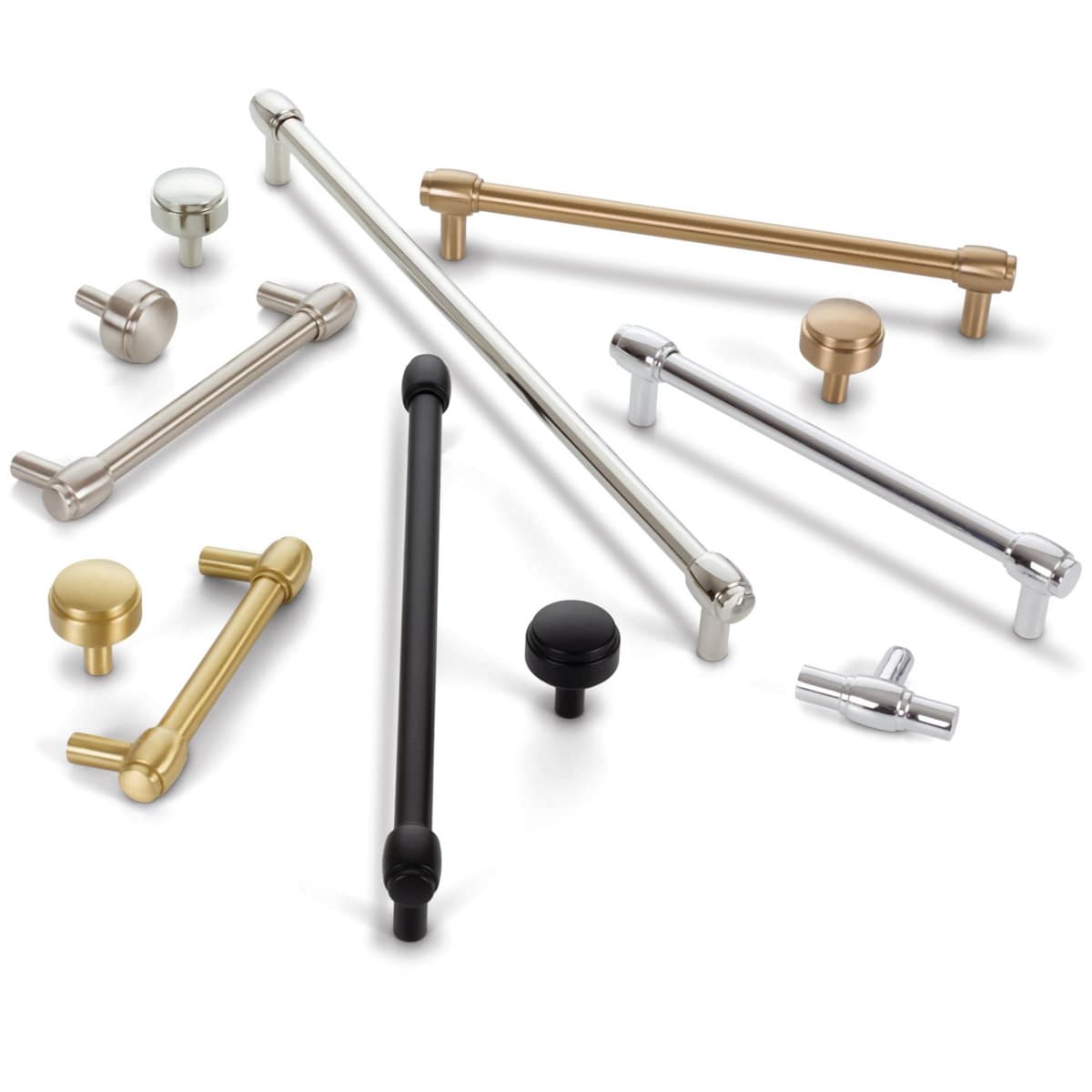 Jeffrey Alexander - 885-224SN - Hayworth 8-13/16" (224mm) Center to Center Modern Industrial Pipe Bar Cabinet Handle / Drawer Bar Pull in Satin Nickel