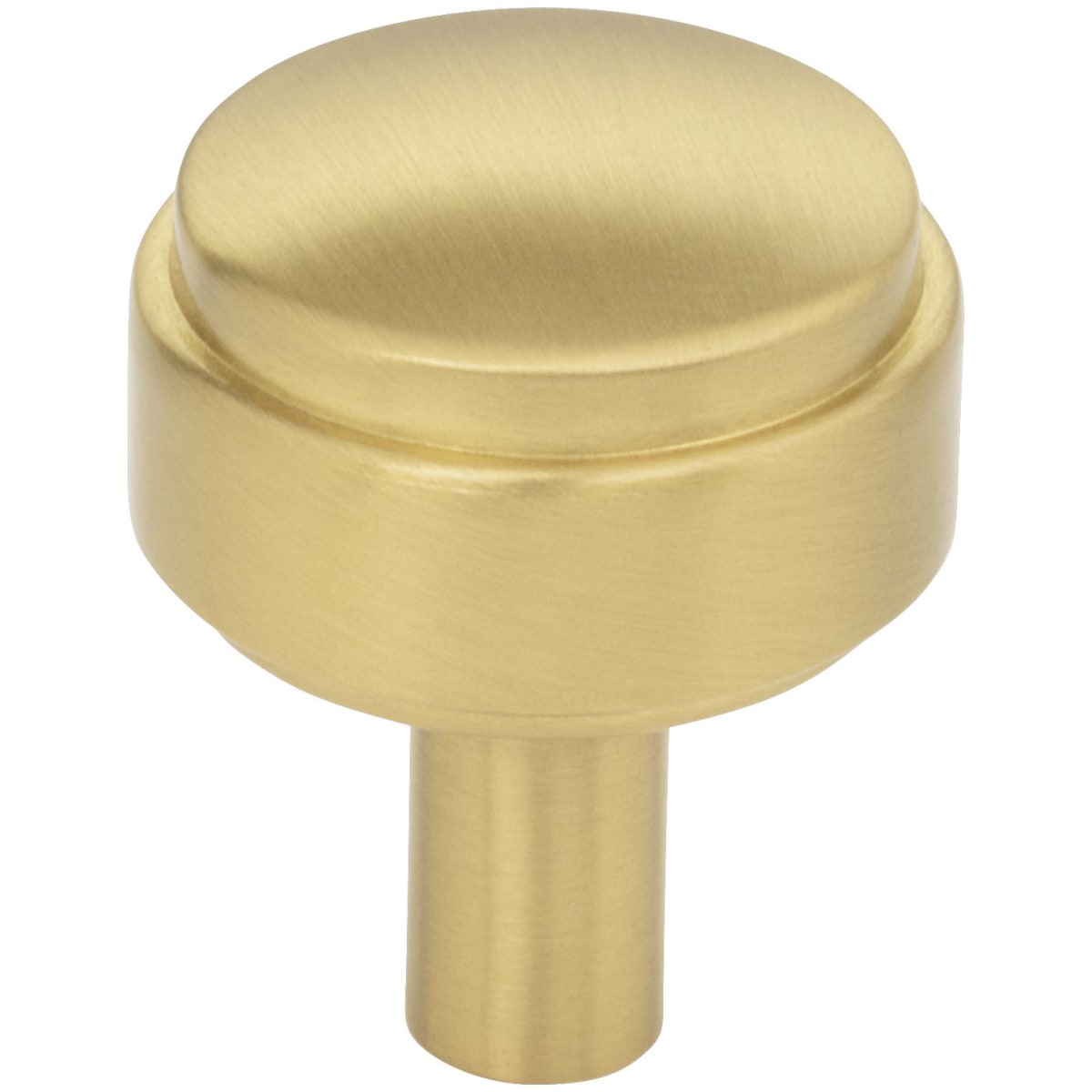 Jeffrey Alexander - 885BG - Hayworth 1-1/8" Modern Industrial Stepped Round Cabinet Knob / Drawer Knob with Mounting Hardware in Brushed Gold