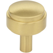 Jeffrey Alexander - 885BG - Hayworth 1-1/8" Modern Industrial Stepped Round Cabinet Knob / Drawer Knob with Mounting Hardware in Brushed Gold